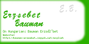 erzsebet bauman business card